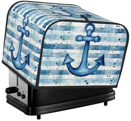 Toaster Cover 4 Slice, Blue Anchor Waterproof Dustproof Kitchen Small Appliance Covers