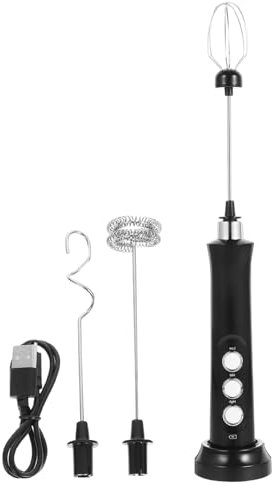 KICHOUSE Espumador De Leche Eléctrico Usb Recargable Mini Batidor De Mano Para Hacer Espuma De Café y Huevos Compacto Para Cocinas y