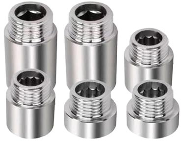 Niaciswe Hahnverlängerung 6 Stück 1/2 Zoll Edelstahl RohrverläNgerung (10mm&20mm&30mm) Duschverlängerungsrohr Wasserrohr mit Solide Gewindefitting Verlängerung für Wasserhähne Duschköpfe Eckventile