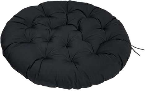 Cojín For Silla Colgante De Exterior, Cojín Redondo For Mecedora For Jardín, Balcón Y Salón, Suave Y Cómodo, For Uso En Exteriores. Cojines para sillas(Noir,60x60cm)