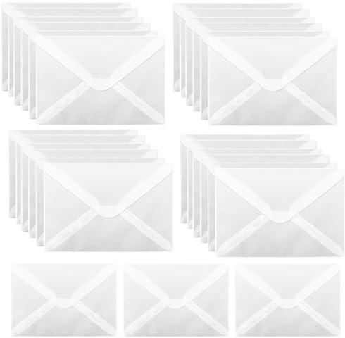 60 Stück Transparente BriefumschläGe Din B6, 12,5 × 18,5 cm Quadratische BriefumschläGe Hochzeit Durchsichtig UmschläGe Din B6 für Einladungen Hochzeit Geburtstag GrußKarten