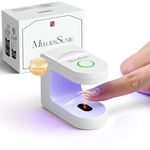 MelodySusie Mini Lampe UV LED Ongles, P-ART04G pour Vernis Semi Permanent | Rechargeable, Portable Sans Fil, Capteur Automatique, Minuterie 30s/60s, Compact et Léger, Flash Cure pour Voyage et Retouche