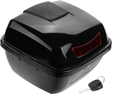 Heckbox Schwarz für E-motorrad, Allgemein Einsetzbar, Große Kapazität | Abs, Pp und Metall, für Touren und Pendelstrecken, zur Aufbewahrung von Regenzeug und Werkzeug