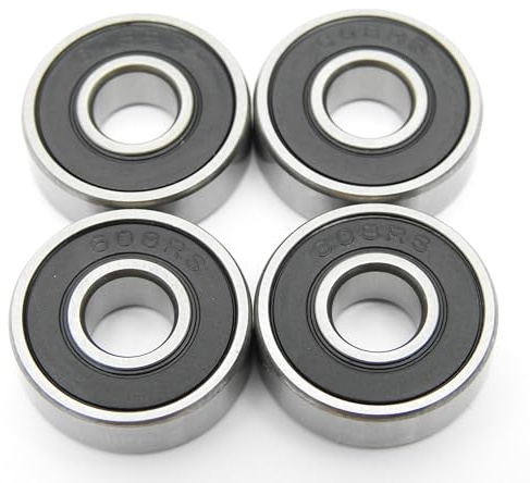 Steinfelder Normteile - 4 Stück Kugellager 608 2RS / 8 x 22 x 7 mm, Rillenkugellager 8x22x7 mm 608 RS