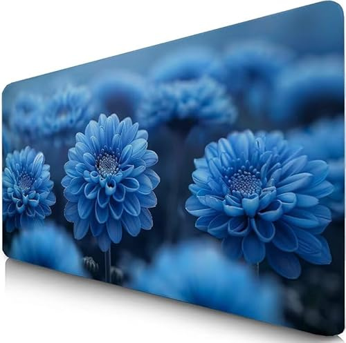 Schreibtischunterlage Blau Mauspad XXL 70x40cm Mousepad Anlage Gaming Mauspad mit Nicht rutschender Unterlage, Vernähte Kanten WassXerdicht Anti-Rutsch Maus Pad für Laptop, Office Geschenke F0-224