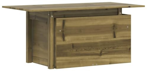 HFXHIJXQ Verstellbarer Gartentisch 100x50x75 cm aus imprägniertem Kiefernholz mit Akazienplatte wetterfestes Outdoor Couch Möbel für Balkon Terrasse und kleinen Garten