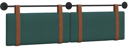 vidaXL Hängendes Kopfteil Dunkelgrün Antikes PU, Schlafzimmer Deko, modernes Wandkopfteil, rechteckiges Design, minimalistischer Stil, Schaumstoff Polsterung