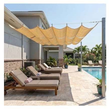 Einziehbare Welle Sonnensegel，Verstellbar Schattenabdeckung，UV-beständig Pergola-Markise，HDPE Dach Schattenabdeckung，für Pergola Garten Schattenabdeckungs(W0.8*L3m/W2.62*L9.84ft)
