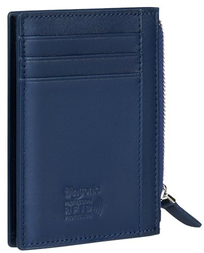 flintronic Leder Geldbörse Herren, Kartenetui aus Leder, Mini Geldbörse Leder mit RFID Schutz, Slim Wallet Kreditkartenetui, Geldbeutel Kleine Portemonnaie mit Kartenfächer/Münzfach/Kleingeldfach