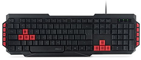Speedlink LUDICIUM Gaming Keyboard - Gaming USB Tastatur - LED - flache Tasten - Zusatztasten - schwarz - UK Layout