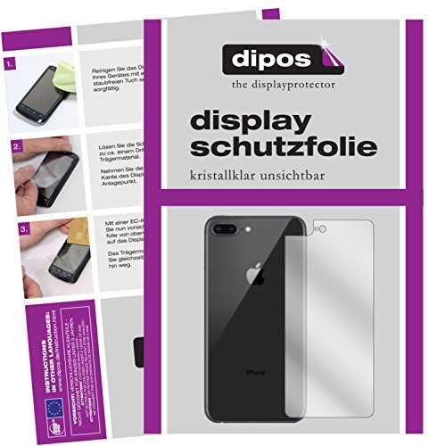 dipos I 2x Screen Protector compatible with Apple iPhone 8 Plus rear Protection Films clear