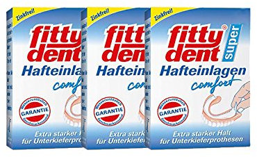 3 x FITTYDENT super Haftkleber Einlagen 15 Stück