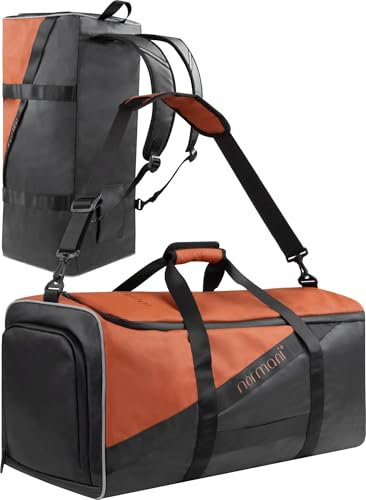 Sporttasche 58 90 oder 120 Liter Reisetasche mit Rucksack-Funktion faltbar mit separatem Nassfach Schuhfach - großer Weekender Farbe 120 Liter Orange