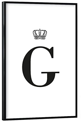 artboxONE Poster mit schwarzem Rahmen 30x20 cm Bunschaben Alphabet Buchstaben/G G King - Bild buchstabe