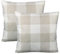 VAKADO Bauernhaus Buffalo Plaids Dekorative Wurf Kissenbezuge Retro Rustikal Checkers Quadratisch Kissen Home Dekor Outdoor für Sofa Schlafzimmer Couch Auto Patio 18x18 Set von 2, Beige Creme Weiß