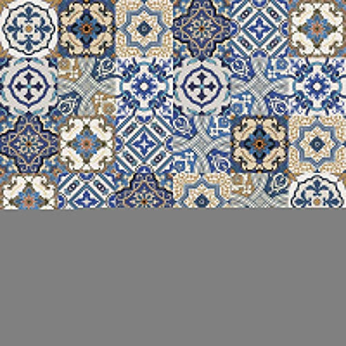 ABAKUHAUS marokkanisch Stoff als Meterware, Portugiesisch Traditionell, Qualitäts Stoff Dekorativer Polster Heimtextilienstoff, 2M (148x200cm), Hellbraun Weiß Blau