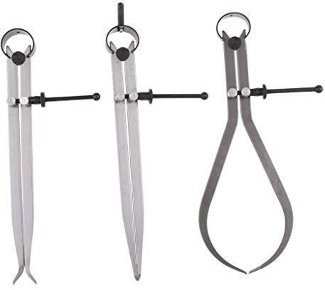 Tubayia 3 Stück Messschieber Kaliber Set Interner Externer Divider Schieblehre Federsattel (150mm)