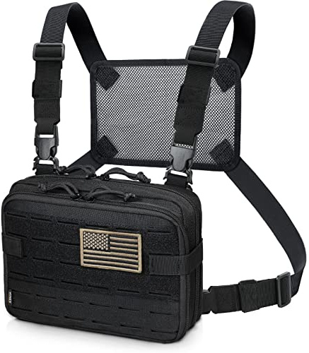 WYNEX Taktische Molle-Admin-Tasche mit lasergeschnittenem Design, Mehrzwecktaschen, MOLLE-Befestigung, militärischer medizinischer EMT-Organizer mit Kartentasche, EDC EMT Pack, IFAK-Werkzeughalter,