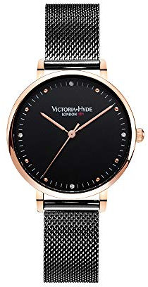 VICTORIA HYDE Damenuhr Roségold Armbanduhr Analog Quarz Damen Uhren Silber Ultra-flach Mesh-Armband Edelstahl