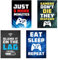 Boys Bedroom Video Gaming Theme Wall Art Print Inspirational Quotes, Funny Set of 4 Stylish Design Gaming Poster For Kids Boys Room (A4 (29.7cm x 21cm)) (Set 1, A4)