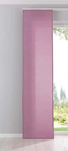 Gardinenbox Flächenvorhang Schiebegardine Cationic Blickdicht Leinen Optik Natura seidenmatt, HxB 245x60 cm, Rosa Landhaus Stil, 204411