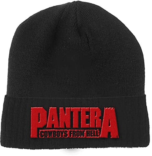 Pantera Beanie Hat Cowboys from Hell Band Logo Official Black Unisex One Size