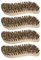 4 Stück Scheuerbürste, Reinigungsbürste mit extra harten Borsten, Putzbürste, Hand Schrubber, Ergonomischer Griff aus Holz in S-Form, Wurzelbürste für Küche, Garten, Haushalt - Made in Germany