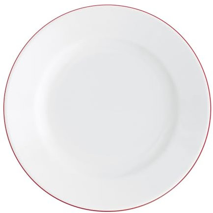 KAHLA Pronto Line Frühstücksteller 20,5 cm Line cherry red | Beilagenteller mit roter Linie aus Porzellan