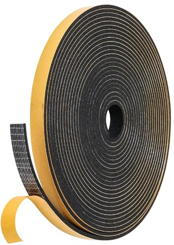 Dichtband Selbstklebend Gummidichtung 12mm x 3mm, NAVK 8m Dichtungsband für Tür Fenster Bad Dusche, Anti Kälte-Wind Lärm und Kollision -Schwarz