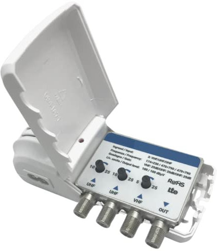 PATABIT Amplificatore antenna TV (Centralina Alimentata 3 Antenne)