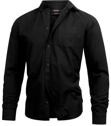 Indicode Herren Kepner Hemd mit Brust-Tasche aus Baumwolle | Herrenhemd für Männer Black, L
