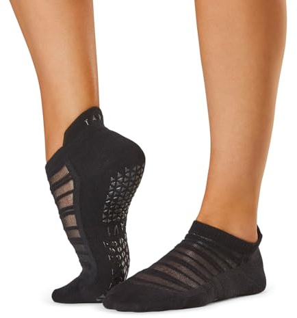 Tavi Noir Women's Savvy Grip Socks - Pilates & Yoga Slipper Socks, Barre Socks, Breeze Ebony, M