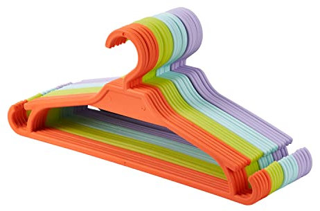 Tymar Kinderkleiderbügel, 20er-Pack,Baby- und Kinder-Kleiderbügel aus Kunststoff, L32 x H14 cm; ideal für Kinder-Kleiderschrank (Mix 6 (Orange),20 Stück)