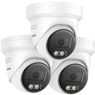 ANNKE NC800 4K/8MP POE Überwachungskamera, 3 Stück Überwachungskamera mit Personen-/Fahrzeugerkennung, 130Fuß Ture Color Nachtsicht, Metallgehäuse, integriertem Micro SD Steckplatz und Mikrofon, IP67