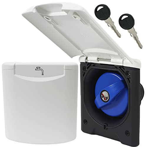 Einfüllstutzen + Tankdeckel Wasser Frischwassertank Wohnwagen Wohnmobil Boot Magnetdeckel 40 mm weiß