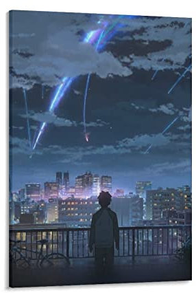 Cartoon-Poster, Anime, Ihren Namen, Kimi No Na Wa, Leinwand, Poster, Wandkunst, Bilddrucke, hängende Fotodekoration, Heimposter, Kunstwerke, 20 x 30 cm