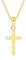 Epinki Gelbgold 18 Karat Au750 Halskette Damen, Kette mit Anhänger Kreuz Anhänger Claviclekette Echt Gold Schmuck