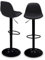 IDMarket - 2 Barhocker, Karl Design, Schwarz, Fuß schwarz