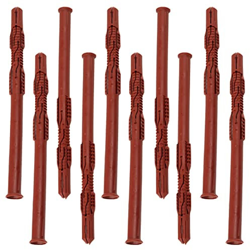 AERZETIX - C64988 - Lot de 10 Chevilles pour briques creuses/béton cellulaire 10x160 mm - en nylon - monomur outil de fixation matériaux creux panneaux construction travaux bâtiment vis à bois perçage