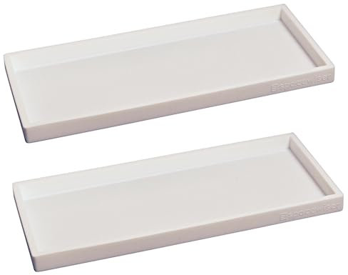 Spacewiser Arbeitsplatten- und Kosmetiktablett – 2 Stück große 29,7 cm große Silikon-Tabletts, Theken-Organizer, Spülseifen-Schwamm-Halter, Küchenspüle, Organizer, Spülbecken-Caddy