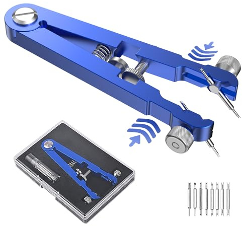 Freejoy Uhren-Federstegzange Werkzeug-Set, 6825 Federsteg-Pinzette Werkzeug mit langlebigen 8 Stahlstiften aus legiertem Stahl für Uhrenarmbänder, Armbandentfernung, Reparatur-Set