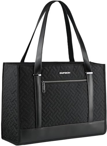 EMPSIGN Sac Cabas Femme pour Ordinateur Portable 15,6 Pouces, Sac à Main Grande Capacité Sac Ordinateur Femmes Shopping Travail Quotidien Voyage, Tote Bag
