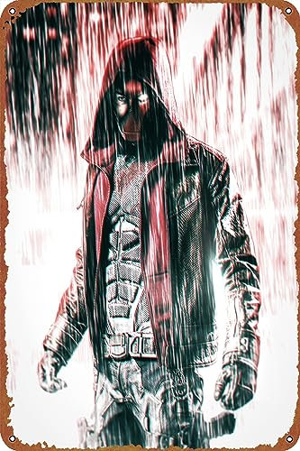 Broken Red Hood Blech-Logo, Vintage-Kunst-Poster, Wanddekoration, Zuhause, Tür, Garten, Bar, Café, Büro, Restaurant, Geschäft, Club, Logo, Geschenk, 30,5 x 20,3 cm