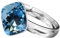 925 Sterling Silber 44 farben Rhombus Ringe für Damen Verstellbarer mit Marken Kristalle - Glänzend Cubic Zirkonia Ring Fingerring Kommt in Schmuck Geschenk Box (Aquamarine)