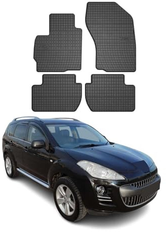 OMAC Fußmatten für Peugeot 4007 2007-2012 Gummi 4tlg Schwarz | Automatten, Gummimatten, Allwetter, Antirutsch, fahrzeugspezifisches Produkt, wasserdicht