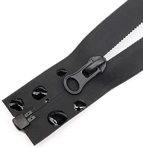 Erlif Reißverschluss in Schwarz Kunststoff oder Metall teilbar oder 2 Wege teilbar 5mm oder 8mm (Wasserdicht(7mm) - teilbar, 77cm)