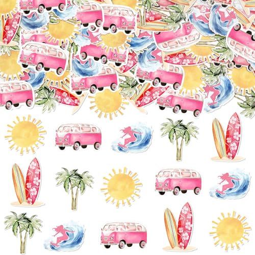 JOYMEMO 200 Pieces Surf Confetti - Surfing Theme Birthday Party Decorations, Dessert Table Decoration Scatter, Beach Surfboard Birthday Party Baby Shower Supplies