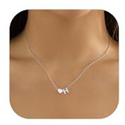 LOLIAS Herz Buchstaben Halskette Damen Namenskette Edelstahl Silber Namen Kette Mit Kleinem Herz Buchstaben Anhänger Personalisierte Initial Kette Für Damen Mädchen Beste Freundin Geschenk schmuck