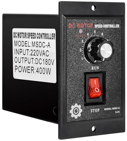 DeWin Variateur de Vitesse, Contrôleur de Vitesse de Moteur à Courant Continu Monophasé AC 220V entrée DC 220V Sortie Régulateur de Vitesse 400W