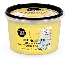 Organic Shop 250ml Body Scrub Spring Spirit Gentle Care Lemon & Marzipan